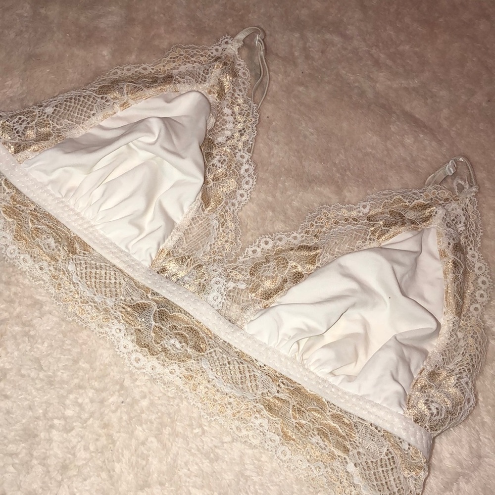 Gold/ cream lace Bralette